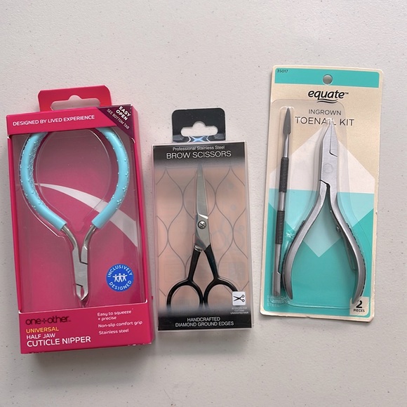 Equate nail tools cuticle nipper Toenail Kit and Brow scissors - Picture 1 of 2
